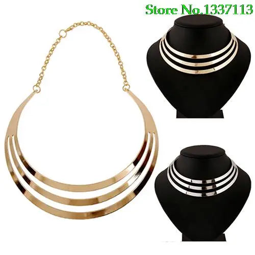 Arcadia Layers – Bold 3-Layer Semi-Circle Choker Necklace