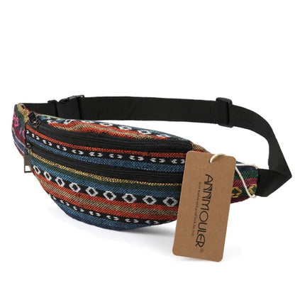 Boho Drift – Multicolor Fabric Waist Bag