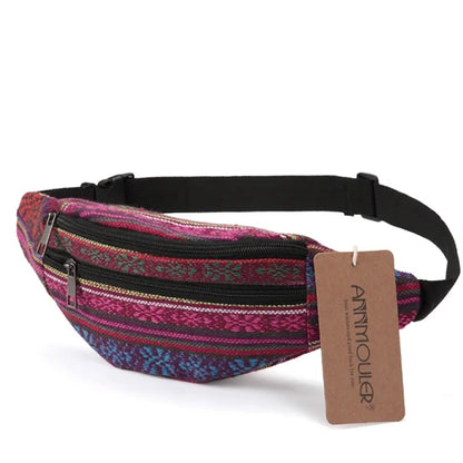 Boho Drift – Multicolor Fabric Waist Bag