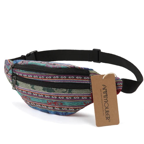 Boho Drift – Multicolor Fabric Waist Bag