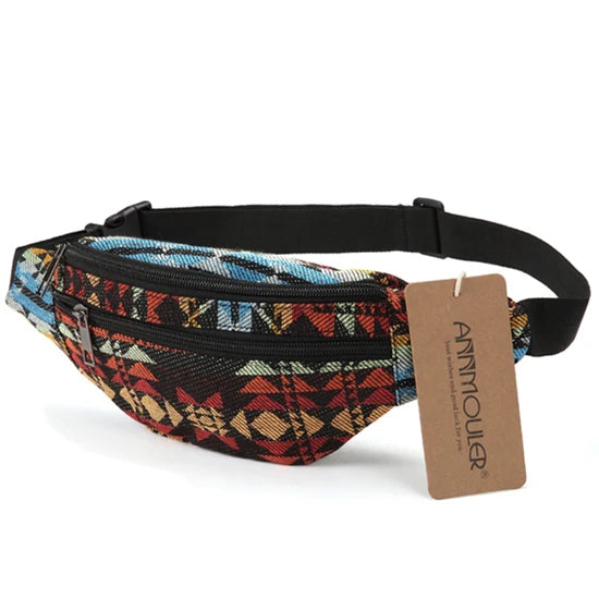 Boho Drift – Multicolor Fabric Waist Bag