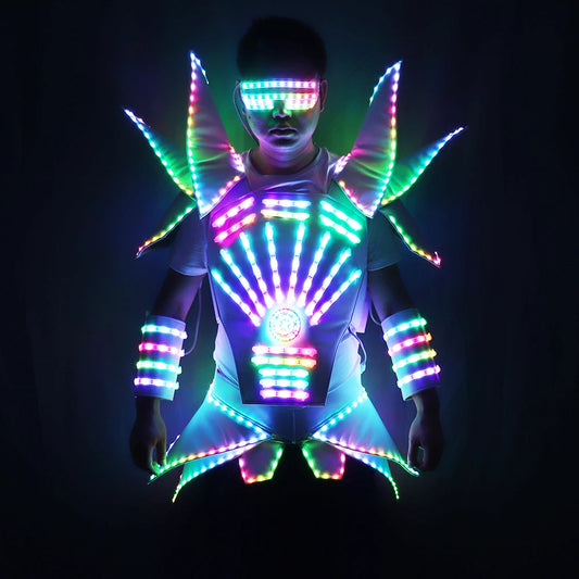 NeonBot LED Robot Suit – Full Color Light Armor