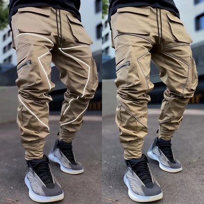 LUMEN Reflective Cargo Joggers — Multi-Pocket