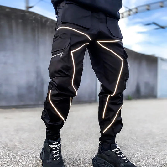 LUMEN Reflective Cargo Joggers — Multi-Pocket