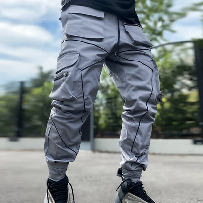 LUMEN Reflective Cargo Joggers — Multi-Pocket