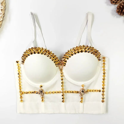 DiamondShine™ Y2K Sequin Push-Up Crop Top