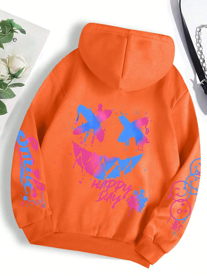 HAPPY//DAY Graffiti Hoodie – Women's Vintage Hip Hop Streetwear