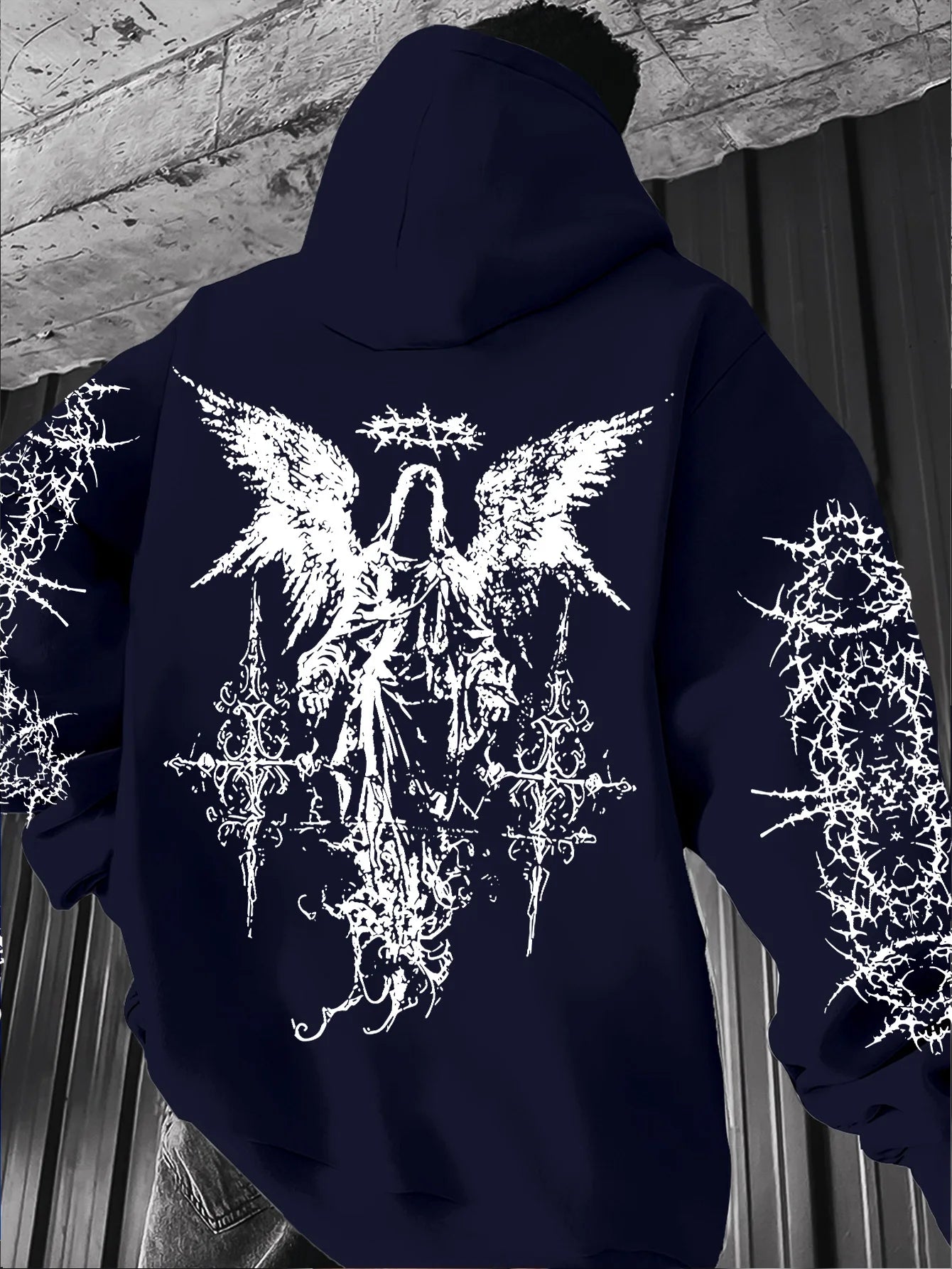 ANGEL//FALL Gothic Hoodie – Men’s Darkwear Street Layer for Autumn & Winter