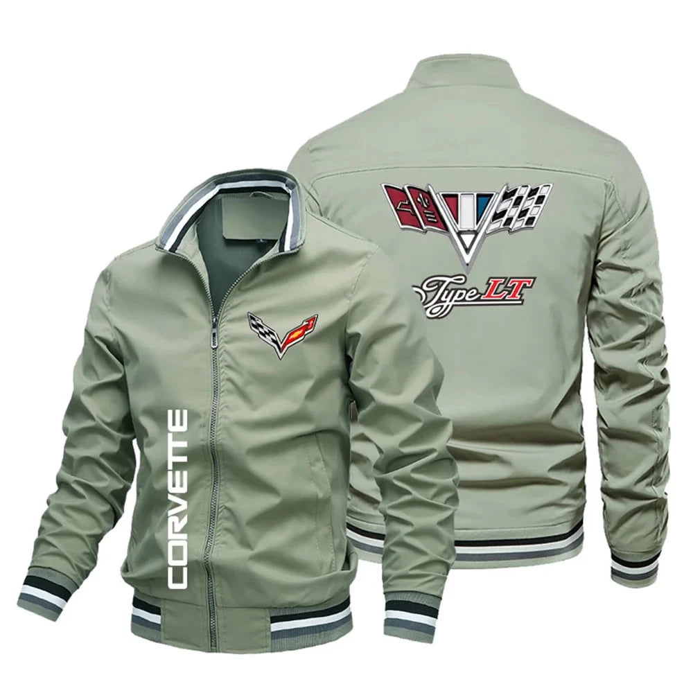 "VibePilot" Men’s Logo Baseball Jacket – Breathable, Sports-Inspired, Autumn Essential