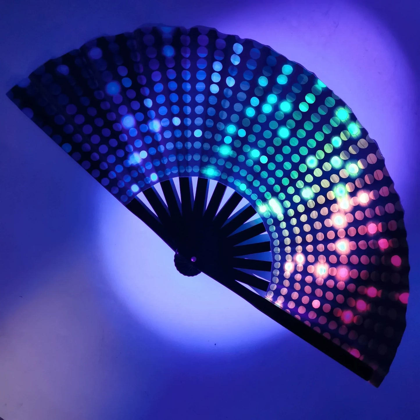 GlowRush Folding Fan – Fluorescent Vibe Fan for Dance & Daily Drip