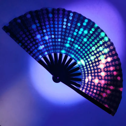 GlowRush Folding Fan – Fluorescent Vibe Fan for Dance & Daily Drip