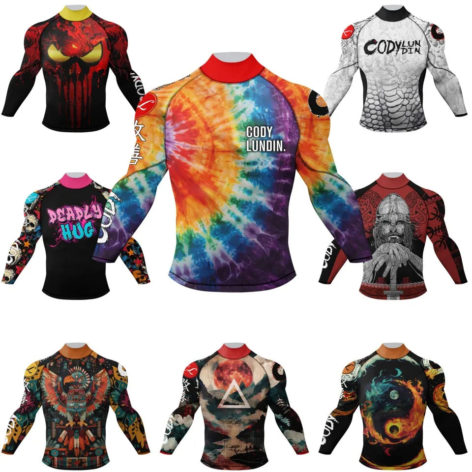 DRILL//CORE Compression Rashguard – Mock Neck Tech Shirt for Combat & Surf