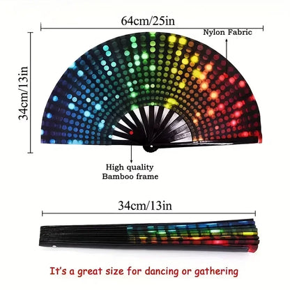 GlowRush Folding Fan – Fluorescent Vibe Fan for Dance & Daily Drip