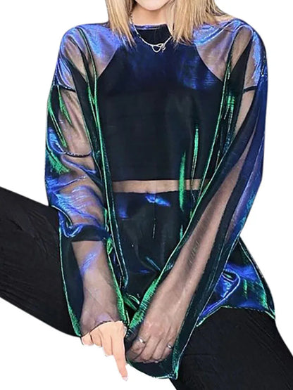 Neon Veil Cyber Top