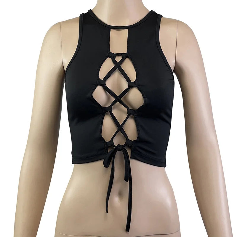 VOIDLINE Cut-Out Halter — Strappy Crop
