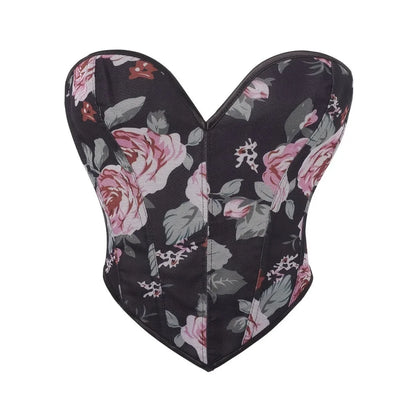 EleganceLace™ Overbust Corset Crop Top with Push-Up Design