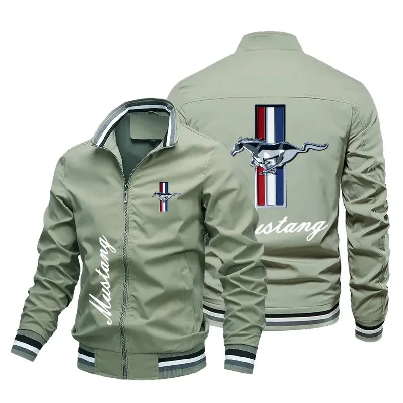 "UrbanVibe" Men’s Statement Coat – Large Logo, Detachable Hood, Loose Spring Outerwear