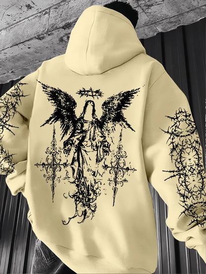 ANGEL//FALL Gothic Hoodie – Men’s Darkwear Street Layer for Autumn & Winter