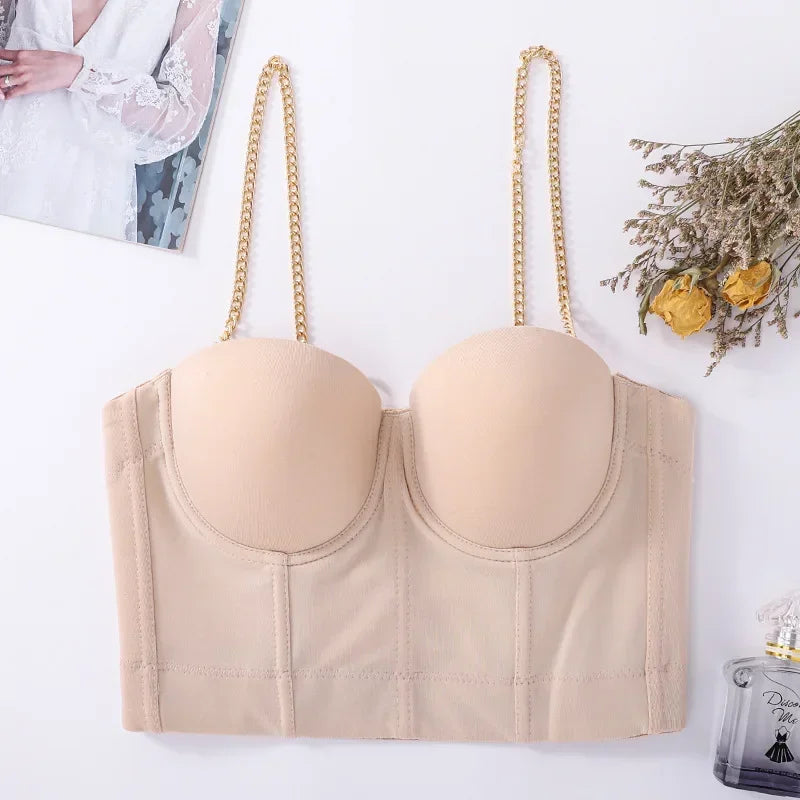 DiamondShine™ Y2K Sequin Push-Up Crop Top