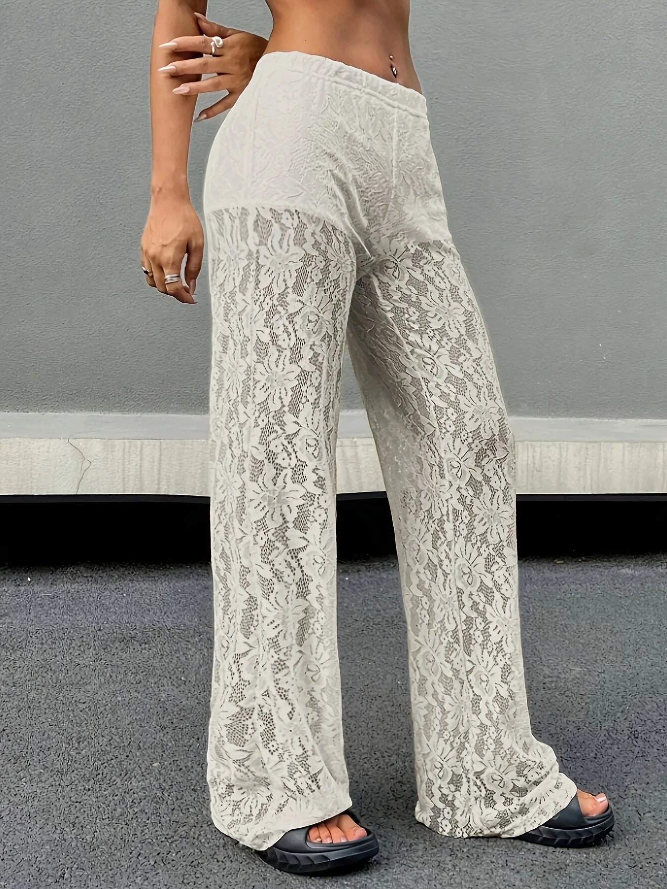Laceveil Straight-Leg Pants