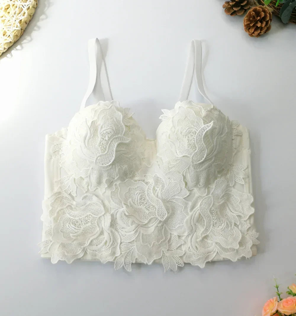 DiamondShine™ Y2K Sequin Push-Up Crop Top