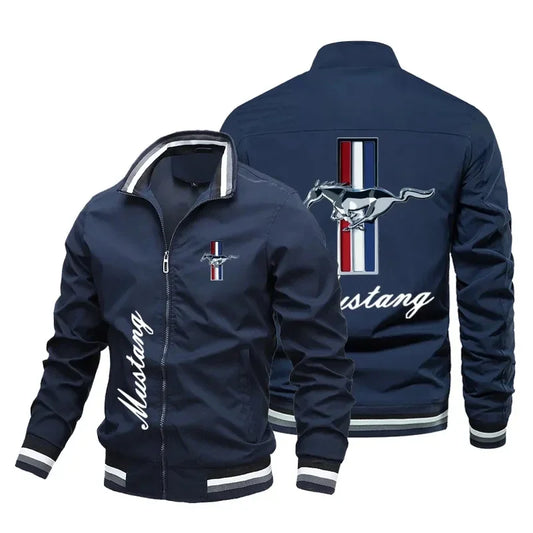 "UrbanVibe" Men’s Statement Coat – Large Logo, Detachable Hood, Loose Spring Outerwear