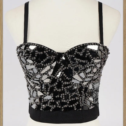 GoldenGlam™ Steampunk Beaded Sequin Corset Bralette
