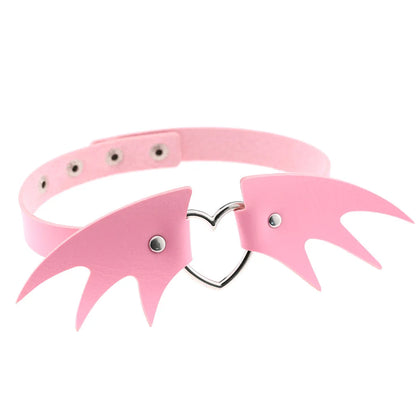 Pink Spike Rivet Choker – Gothic Punk Statement