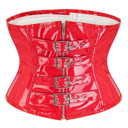 SteamGoth™ Steampunk Underbust PVC Leather Corset