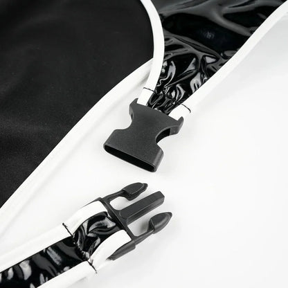 LUSTRA//NEON CONTROLLER Bodysuit – Cyberpunk Leather Cosplay Lingerie