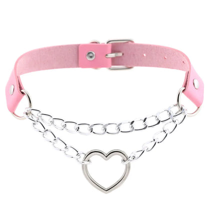 Pink Spike Rivet Choker – Gothic Punk Statement