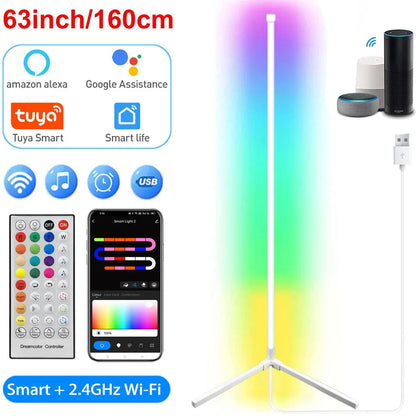 Cyberdelika Tuya Smart RGB Corner Floor Lamp – 160cm Alexa Vibe Light