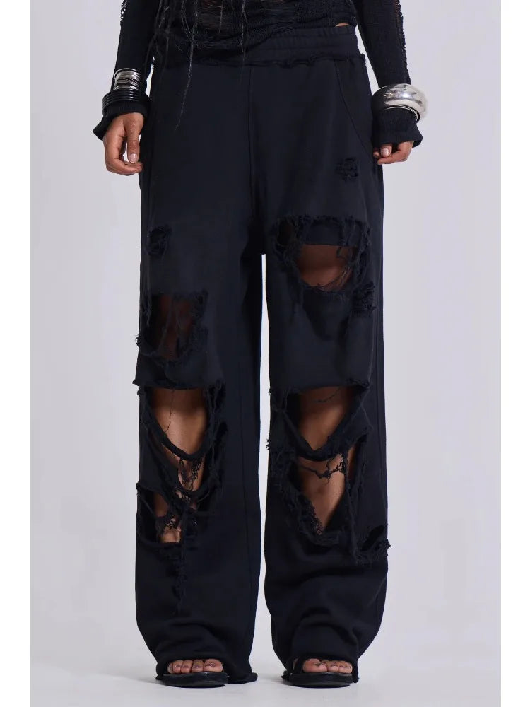 Driftcore Ripped Wide-Leg Sweatpants