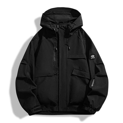 Outdoor Windproof Hooded Jacket 2025 New Sports Waterproof Jacket Casual Zipper Jacket Functional Casual Work Fashionable Coat