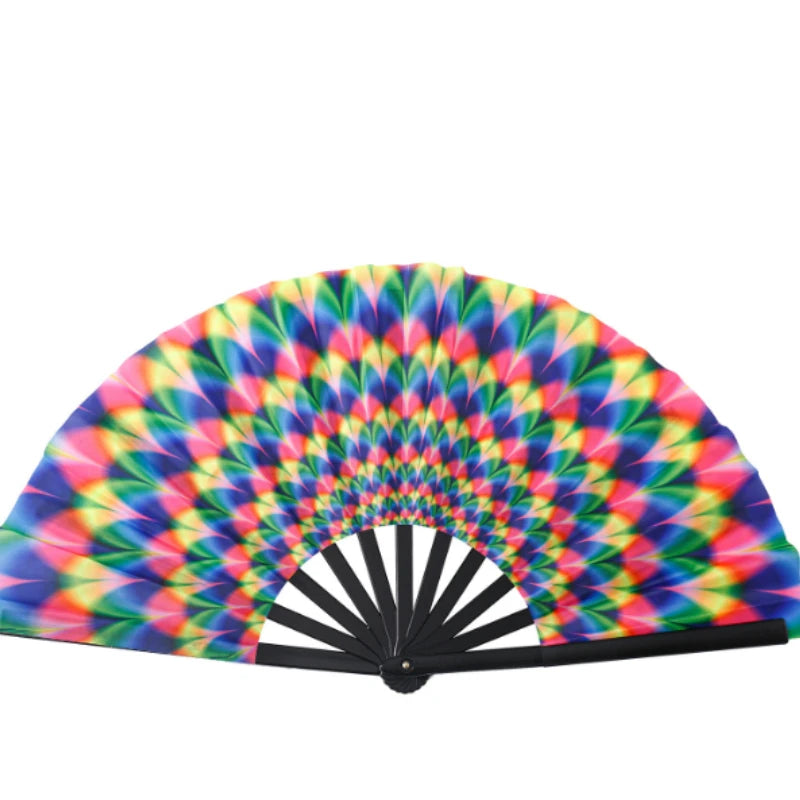 GlowRush Folding Fan – Fluorescent Vibe Fan for Dance & Daily Drip