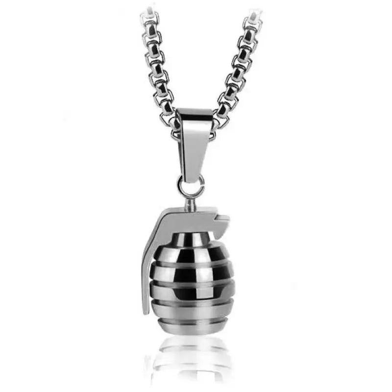 Grenade Flux – Double-Tone Punk Pendant Necklace