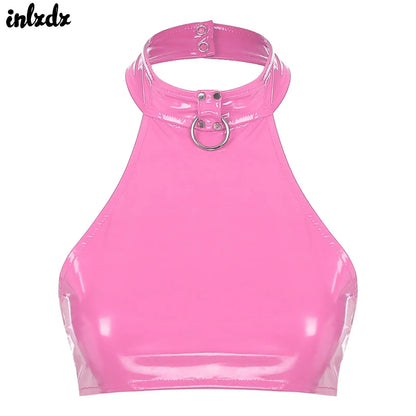 RINGSIGNAL Patent Halter Crop — O-Ring, Backless