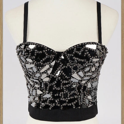 GoldenGlam™ Steampunk Beaded Sequin Corset Bralette