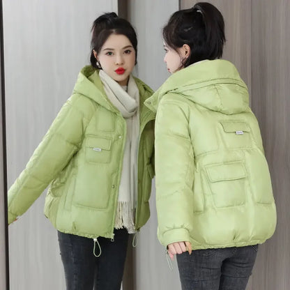 Neon Pulse Puffer Coat