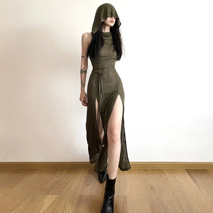 DesertGhost Hooded Midi Dress