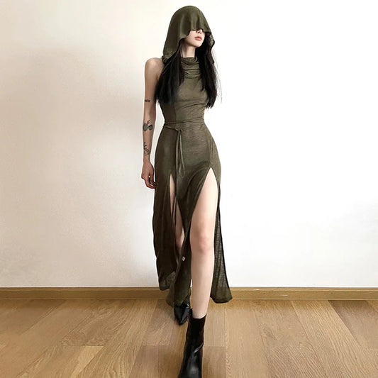 DesertGhost Hooded Midi Dress
