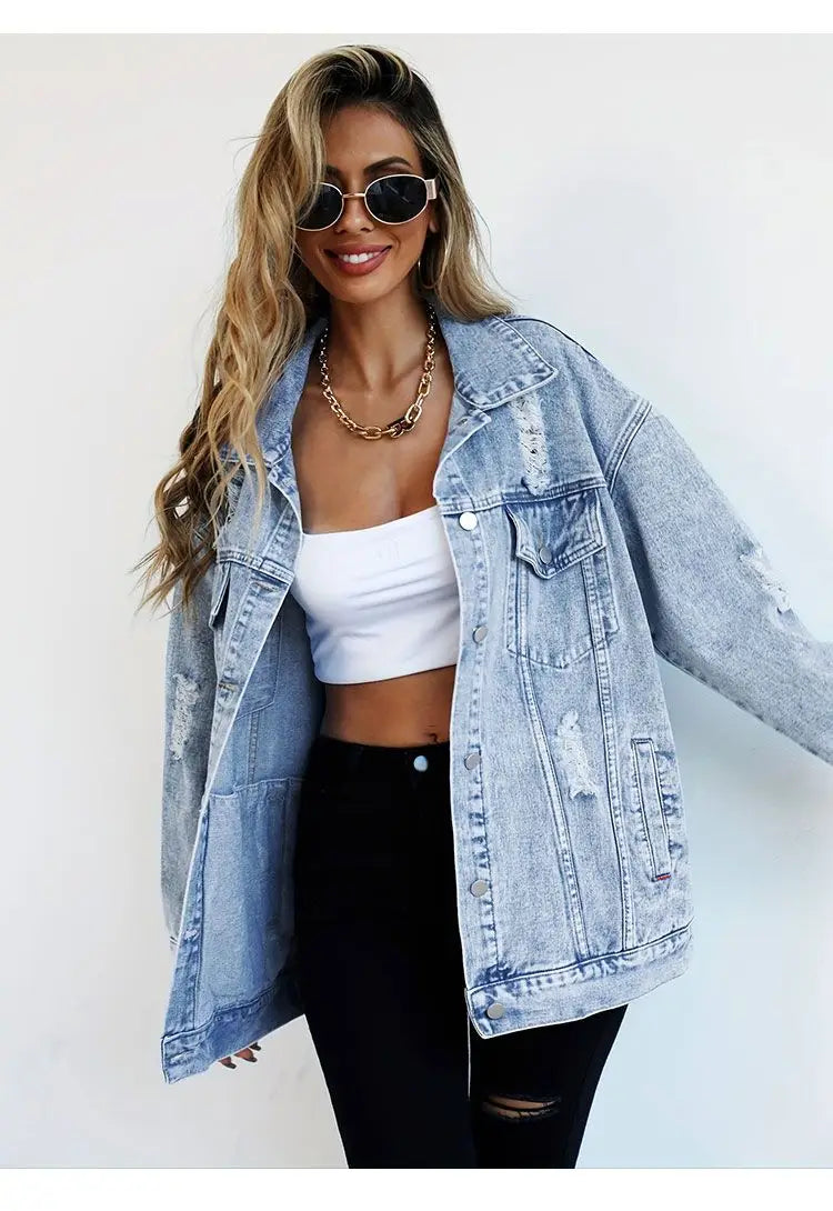 Riftline Distressed Denim Jacket