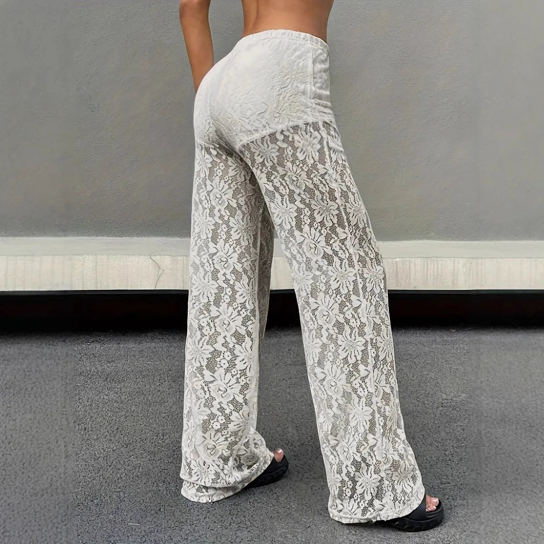 Laceveil Straight-Leg Pants