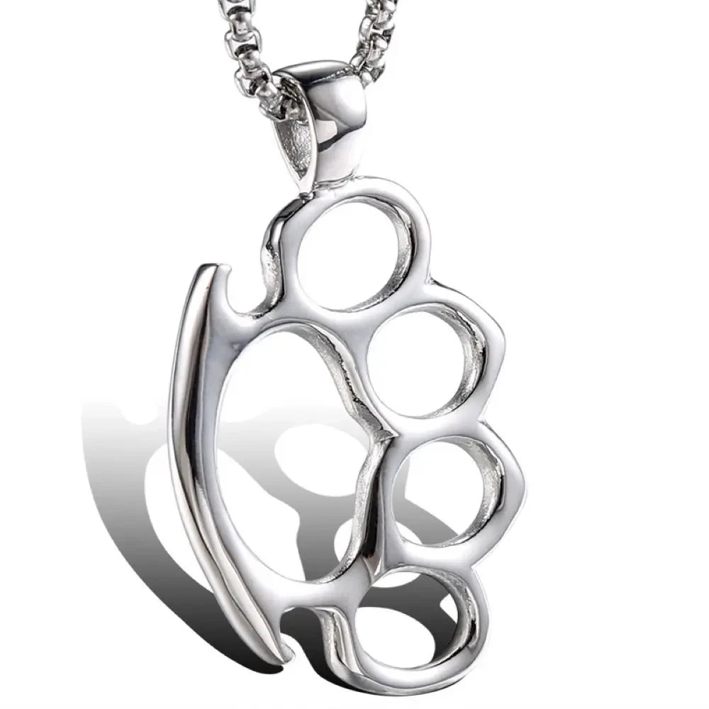 Grenade Flux – Double-Tone Punk Pendant Necklace