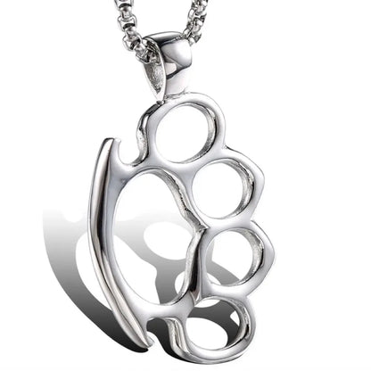 Grenade Flux – Double-Tone Punk Pendant Necklace