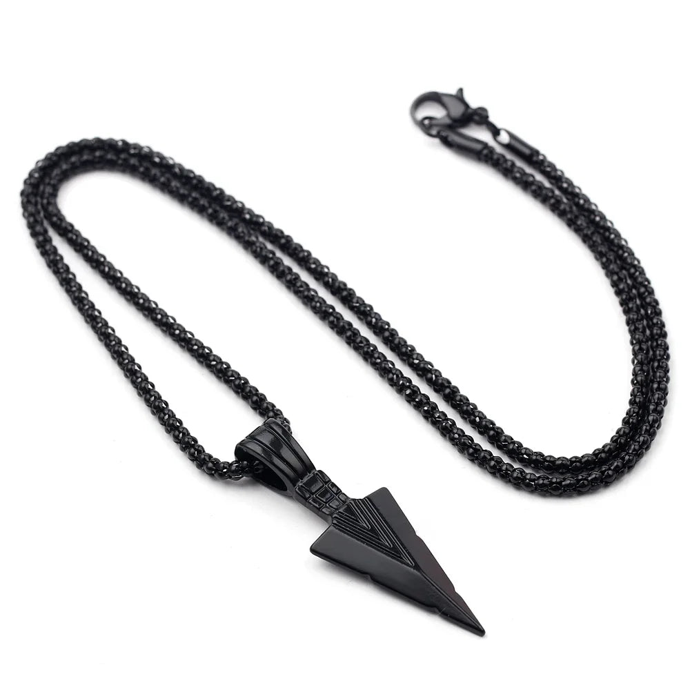Shadow Arrow – Long Black Pendant Necklace