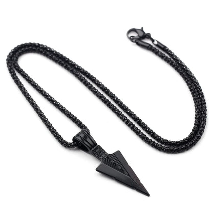 Shadow Arrow – Long Black Pendant Necklace