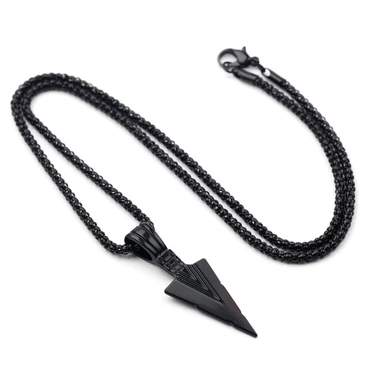 Shadow Arrow – Long Black Pendant Necklace
