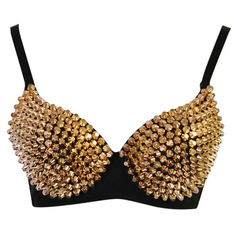 DarkRivet™ Gothic Punk Bralette with Silver Studs