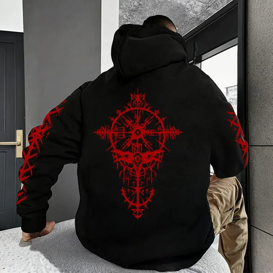RAVENWAR//VIKING Mythos Hoodie – Nordic Cyberpunk Streetwear
